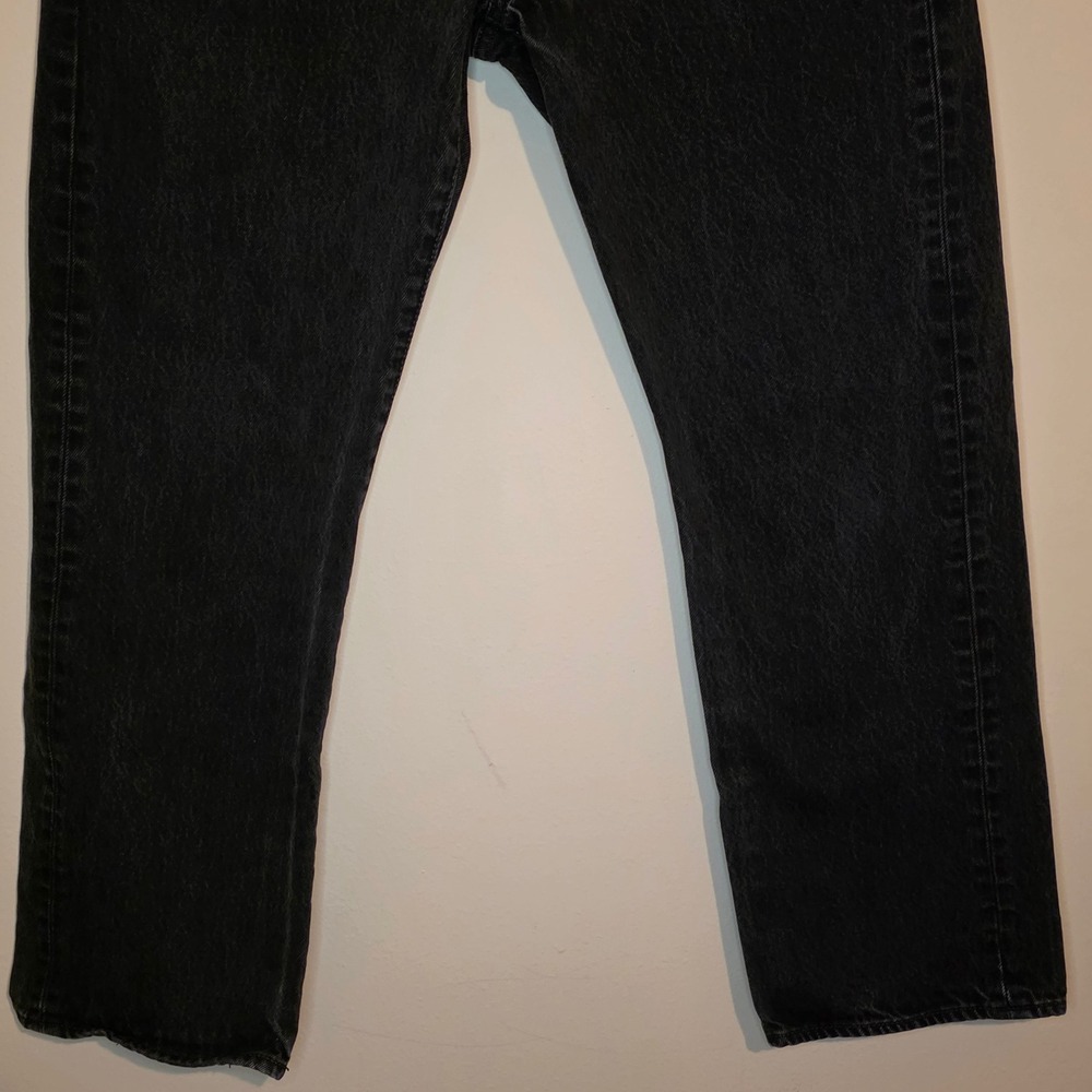 Levi‎ Strauss Co 501 Original Fit Button Fly Black Denim Jeans Mens W36 L30 - Picture 4 of 15